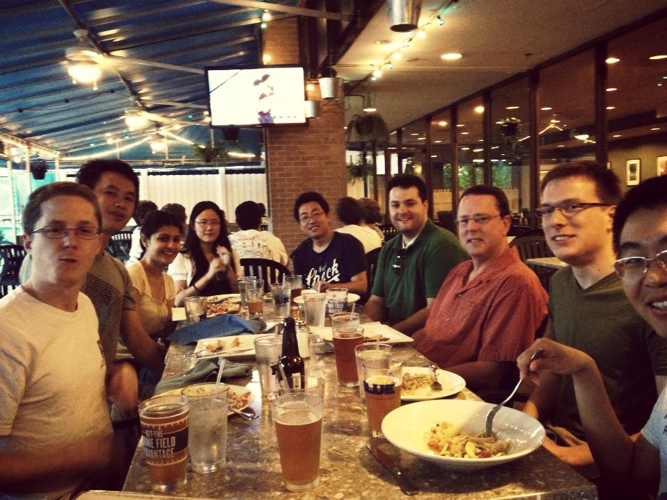 Group lunch in May 2013 in Chapel Hill