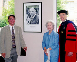 Sitterson portrait installed (Photo by Claire Stone)