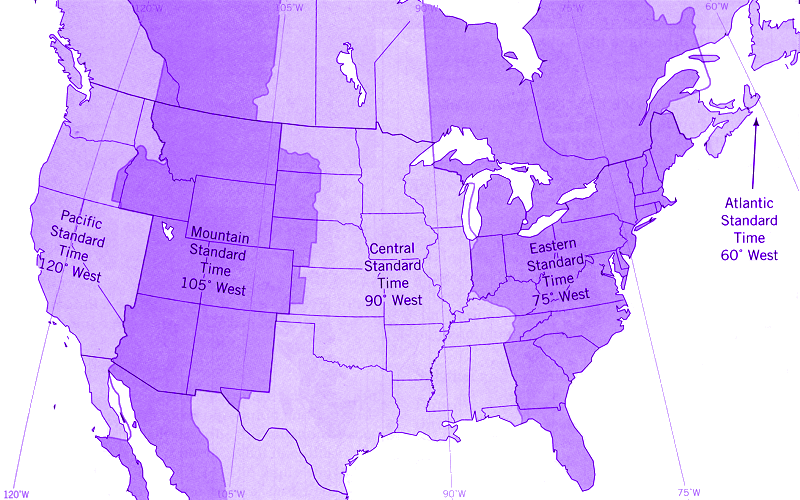 time zones map north america. time zone map with times.