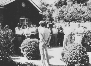 Garden Party meeting for incoming graduate 
students in 1980 (Photo by Mike Pique)
