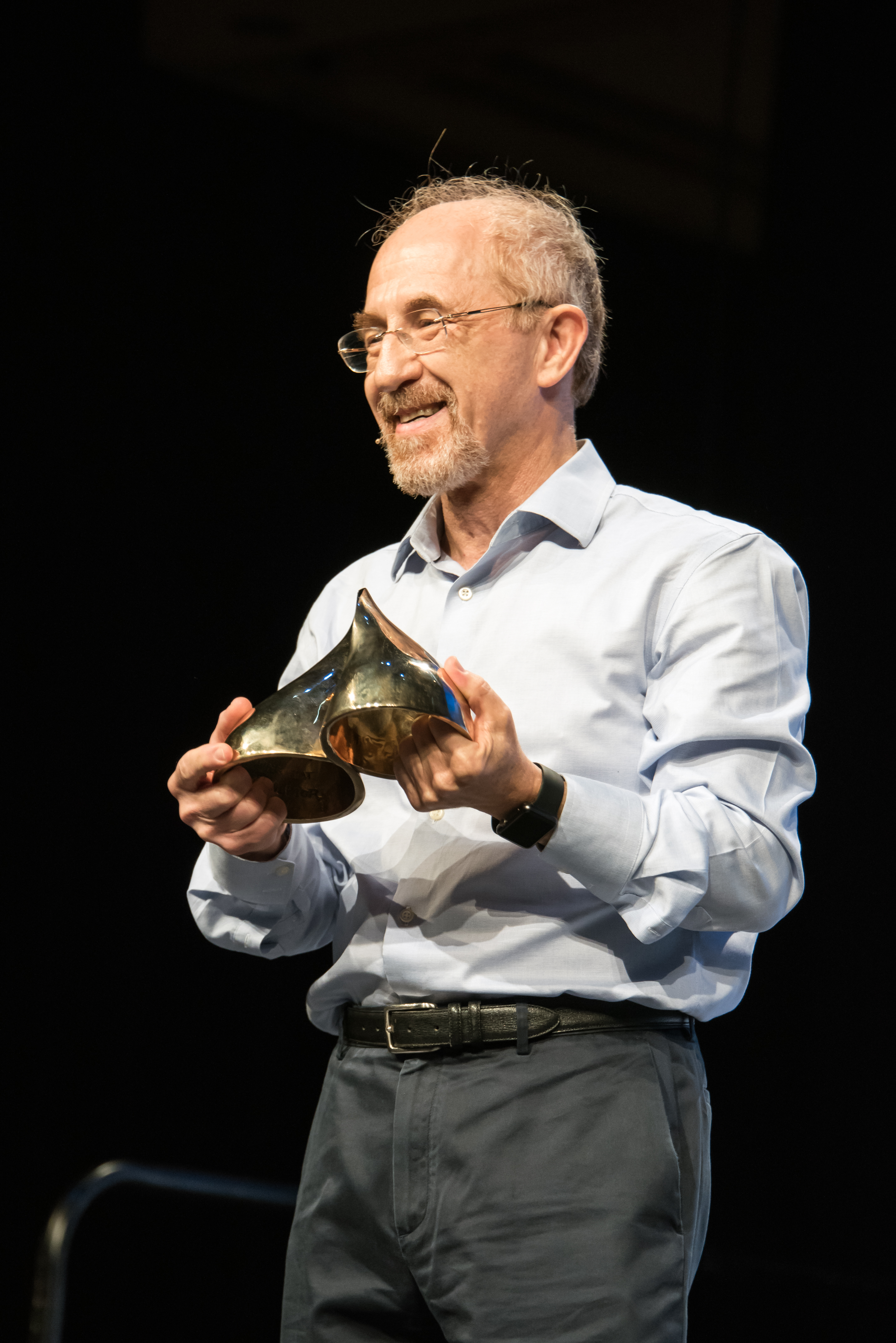 Professor Henry Fuchs holding the Coons Award at SIGGRAPH 2015